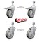 Service Caster 4 Inch Gray Polyurethane Swivel 12mm Stem Caster Total Lock Brake SCC, 2PK SCC-TSTTL20S414-PPUB-M1215-2-S-2 - alternate 5